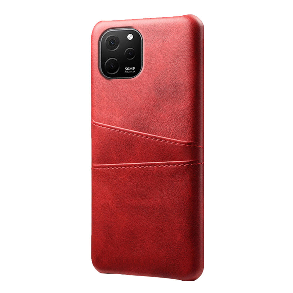 For Huawei nova Y61 4G Dual Card Slots Phone Back Cover PC+PU Leather Phone Case Shell