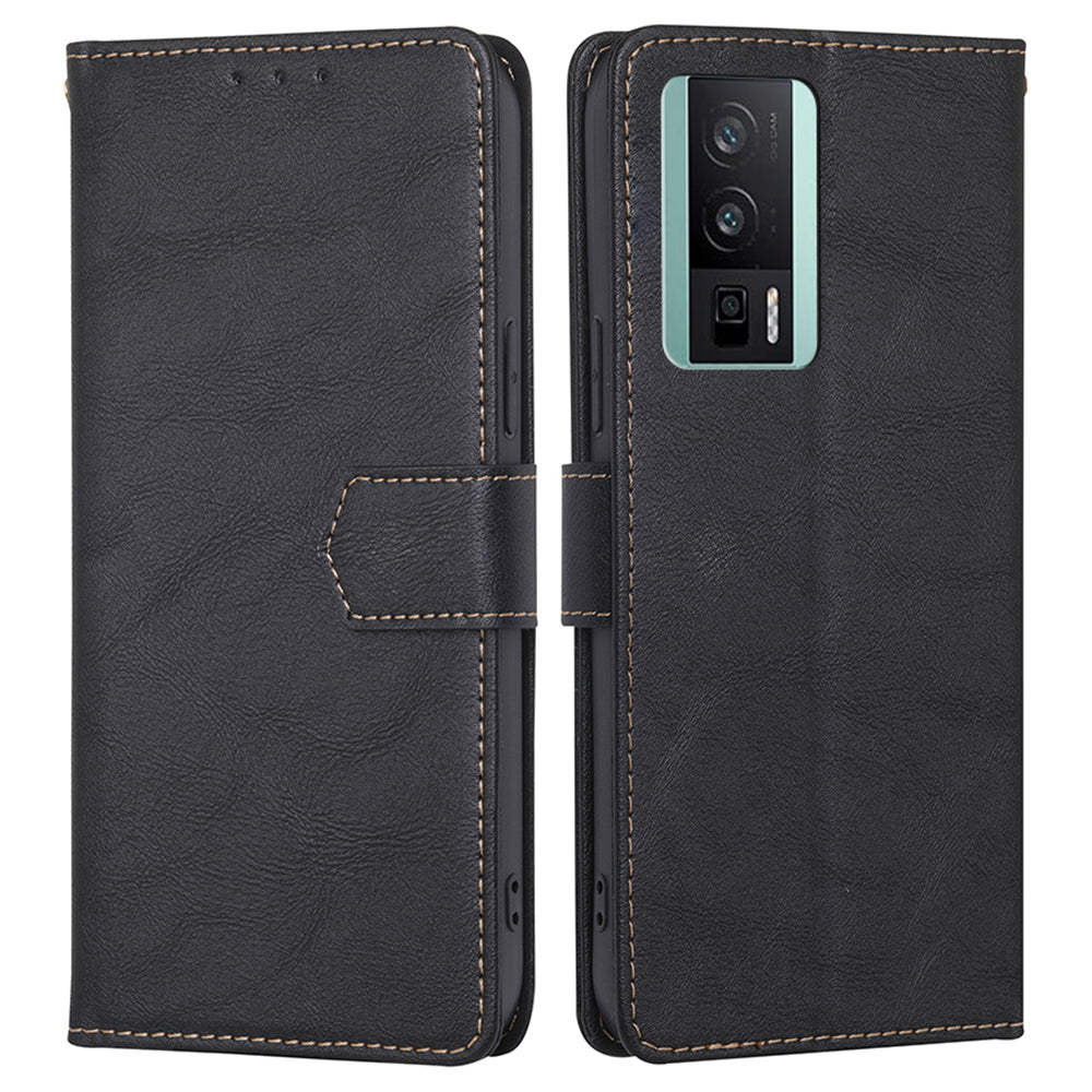 For Xiaomi Poco F5 Pro 5G / Redmi K60 Pro 5G / K60 5G Cowhide Texture PU Leather Stand Wallet Phone Case RFID Blocking Shockproof Cover