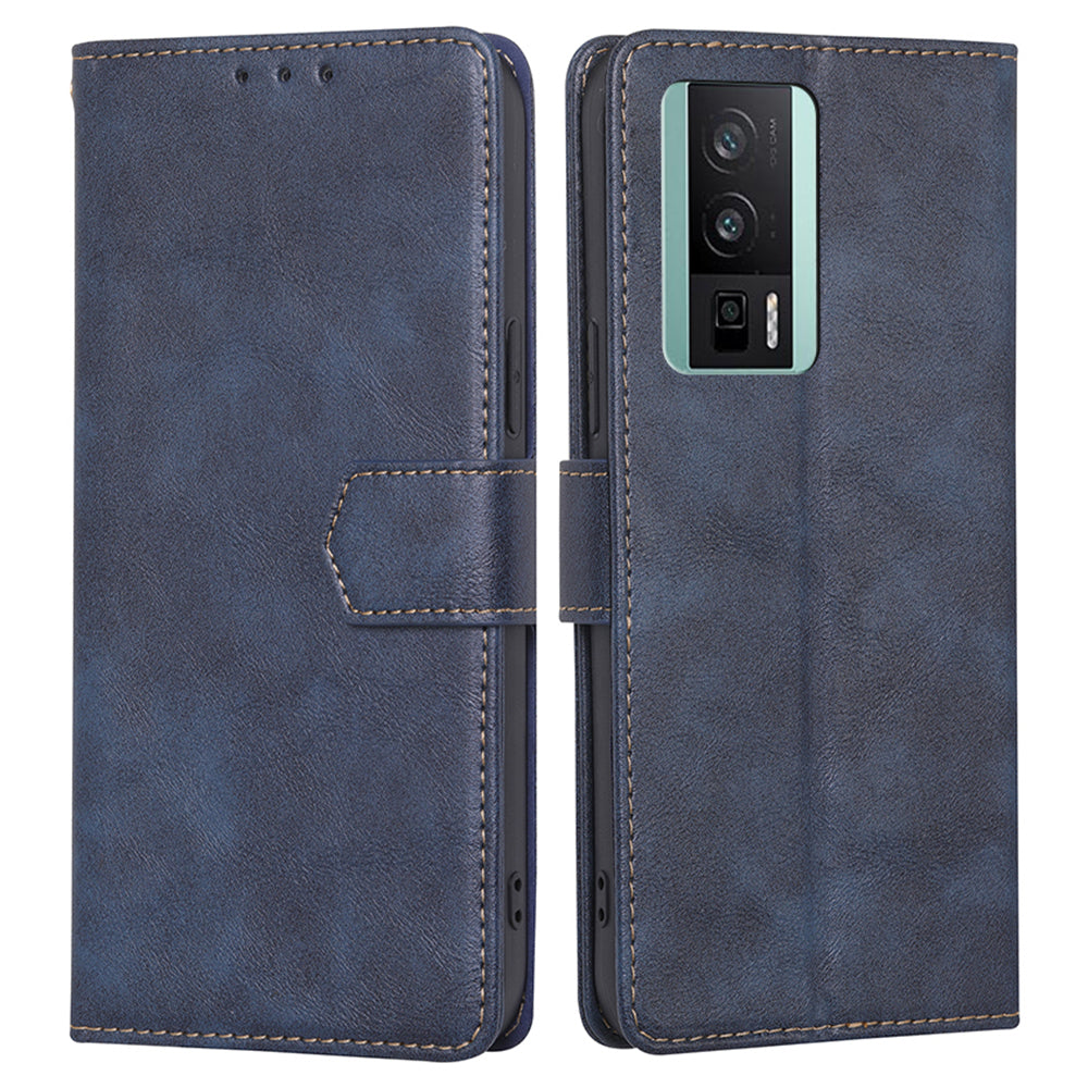 For Xiaomi Poco F5 Pro 5G / Redmi K60 Pro 5G / K60 5G Cowhide Texture PU Leather Stand Wallet Phone Case RFID Blocking Shockproof Cover