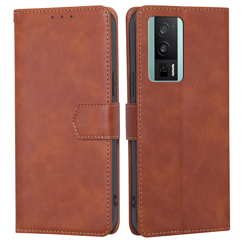 For Xiaomi Poco F5 Pro 5G / Redmi K60 Pro 5G / K60 5G Cowhide Texture PU Leather Stand Wallet Phone Case RFID Blocking Shockproof Cover