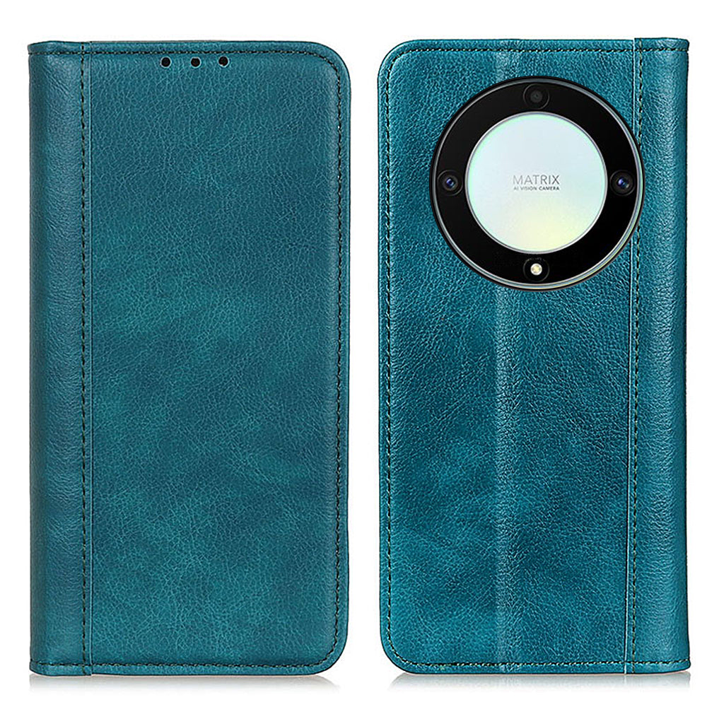 For Honor X9a / X40 / Magic5 Lite 5G Litchi Texture Split Leather Phone Case Shockproof Wallet Cover with Stand