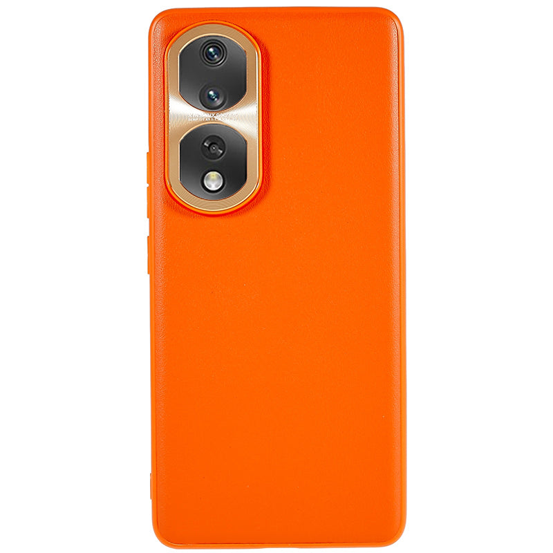 For Honor 80 Pro Flat 5G Phone Case Metal Lens Design PU Leather Coated TPU + PC Back Cover