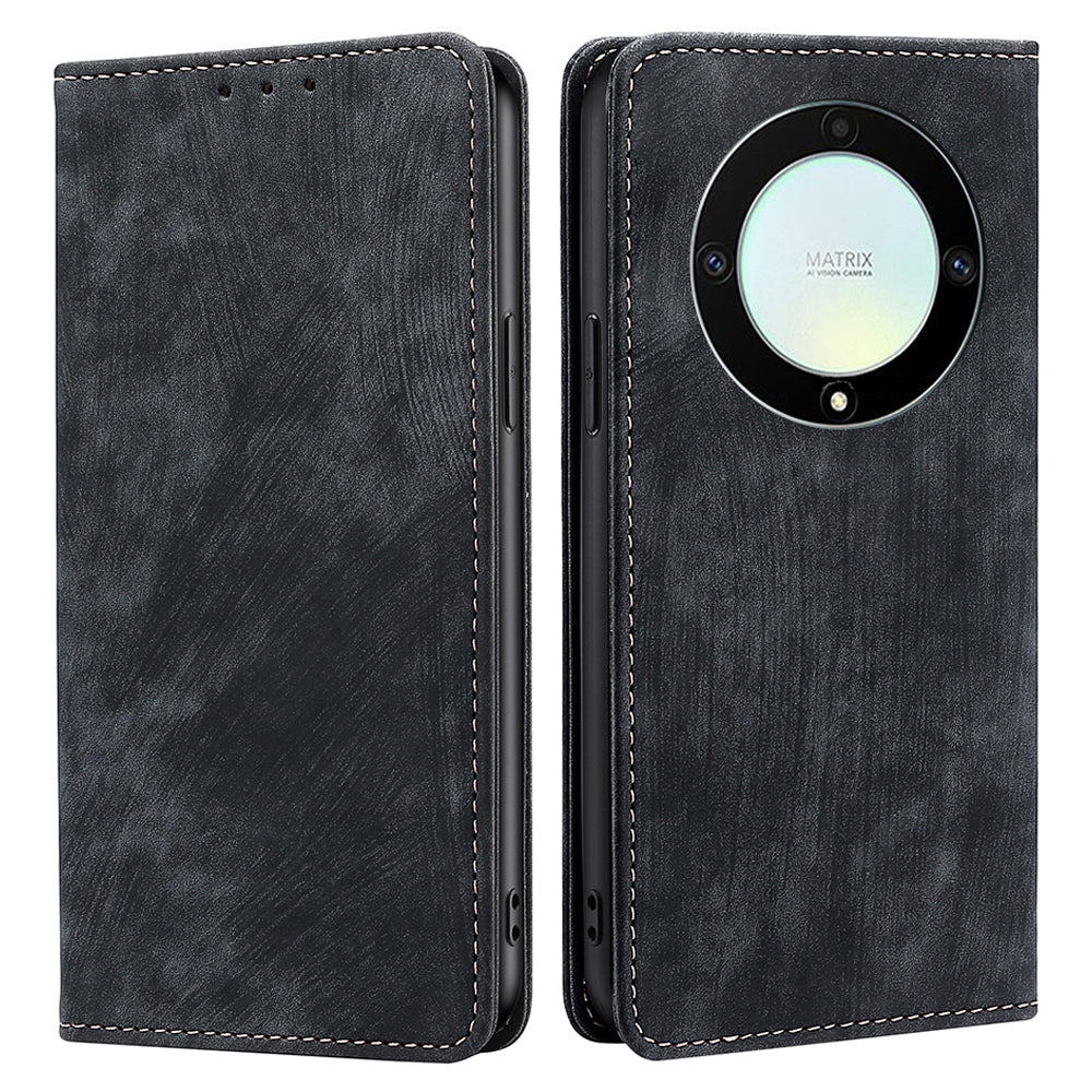 For Honor X9a 5G / X40 5G / Magic5 Lite 5G RFID Blocking Phone Cover Leather Wallet Stand Phone Case