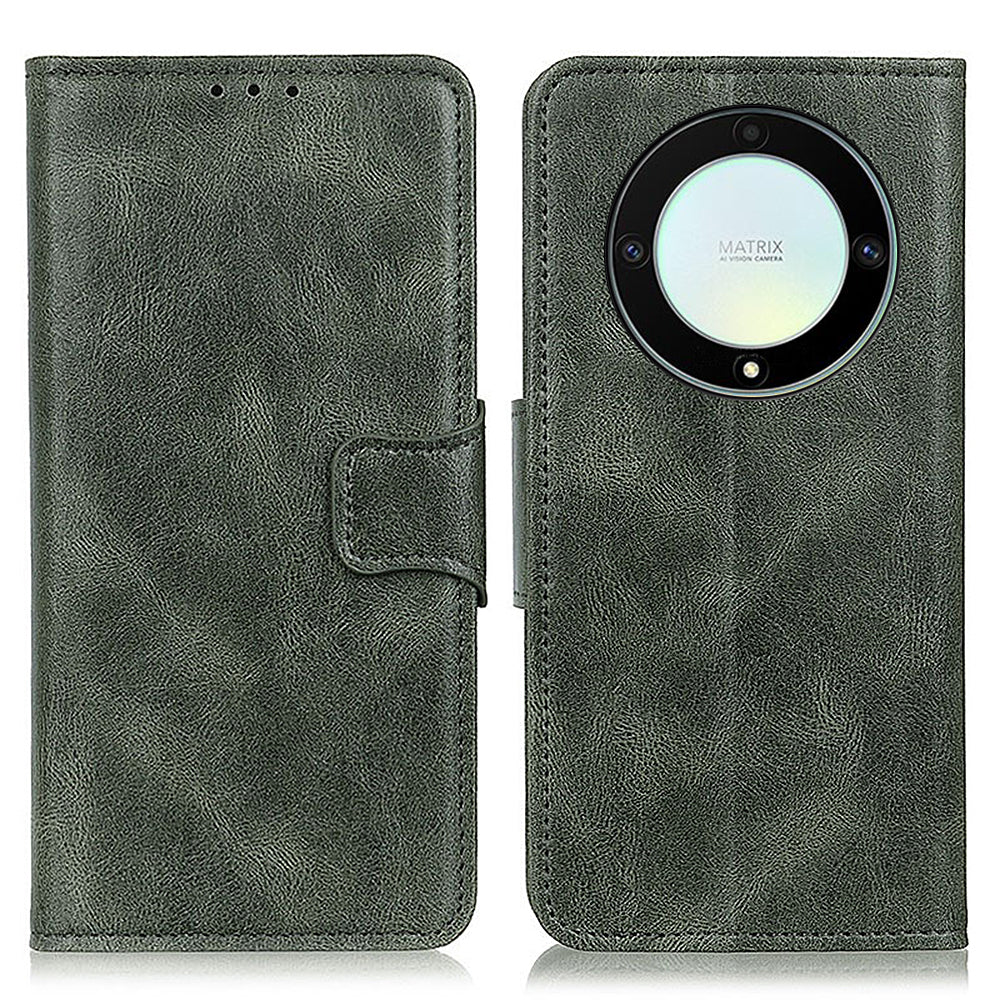 For Honor X9a 5G / X40 5G / Magic5 Lite 5G Crazy Horse Texture Phone Case Stand PU Leather Wallet Cover