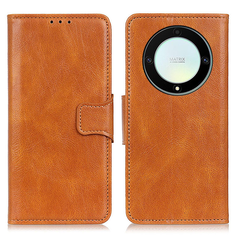 For Honor X9a 5G / X40 5G / Magic5 Lite 5G Crazy Horse Texture Phone Case Stand PU Leather Wallet Cover