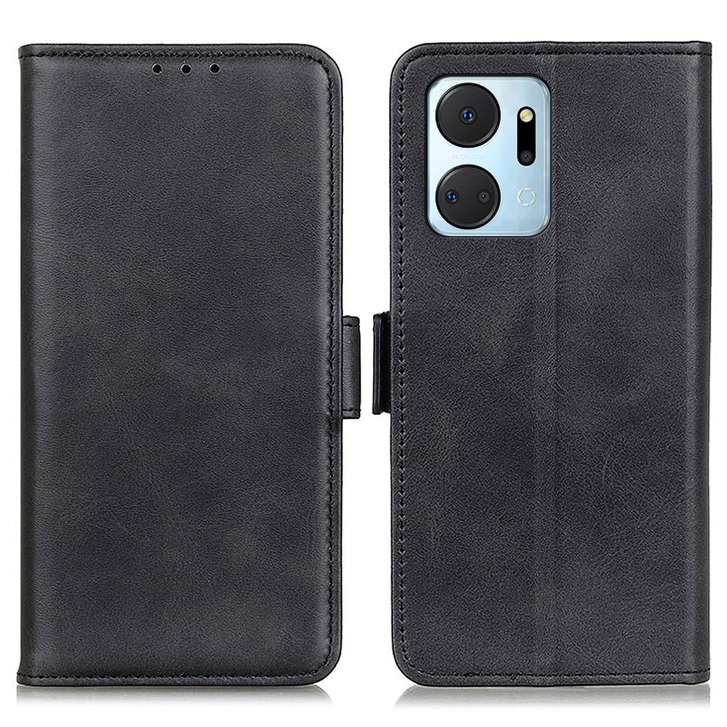 For Honor X7a 5G Cowhide Texture Phone Leather Cover Wallet Stand Phone Case