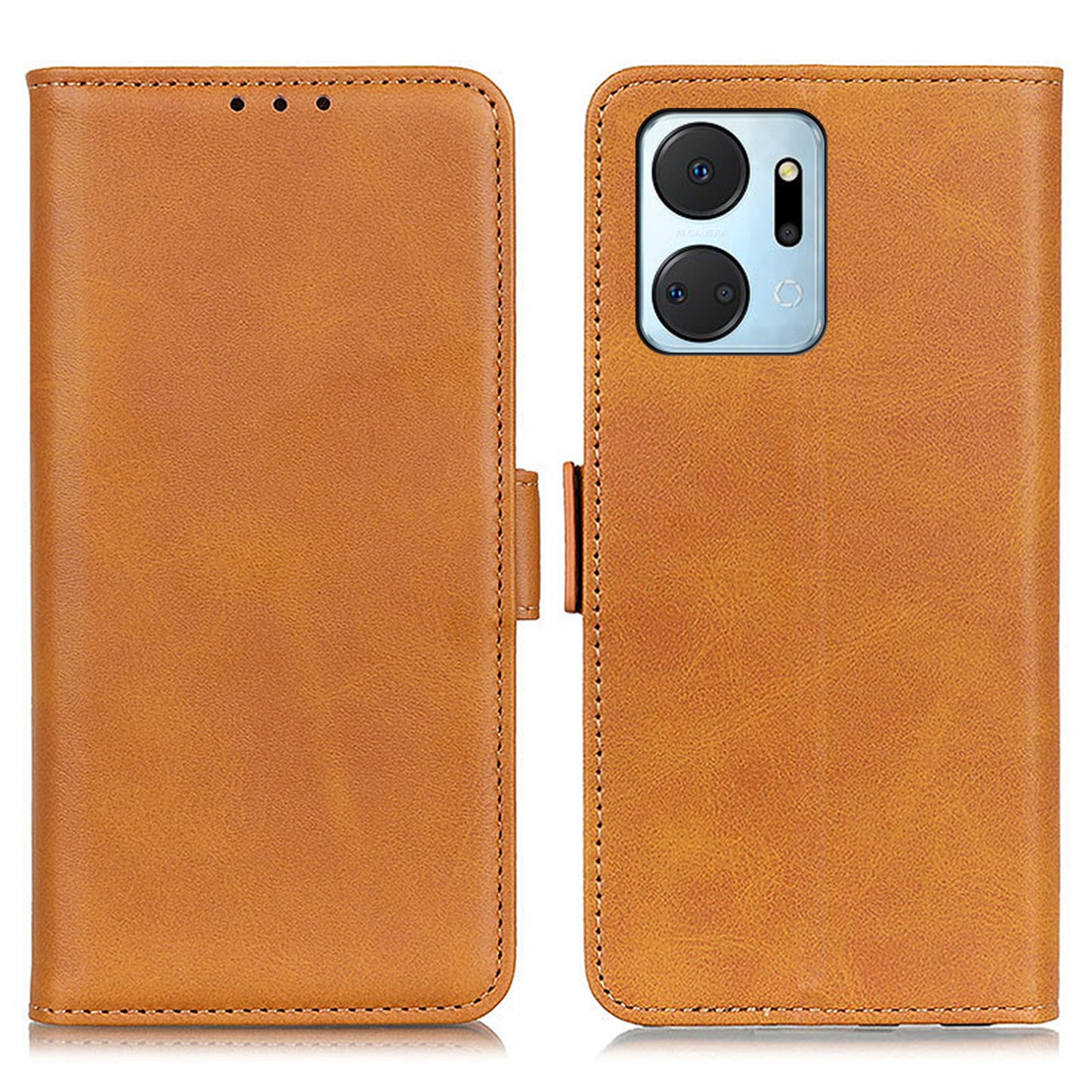 For Honor X7a 5G Cowhide Texture Phone Leather Cover Wallet Stand Phone Case