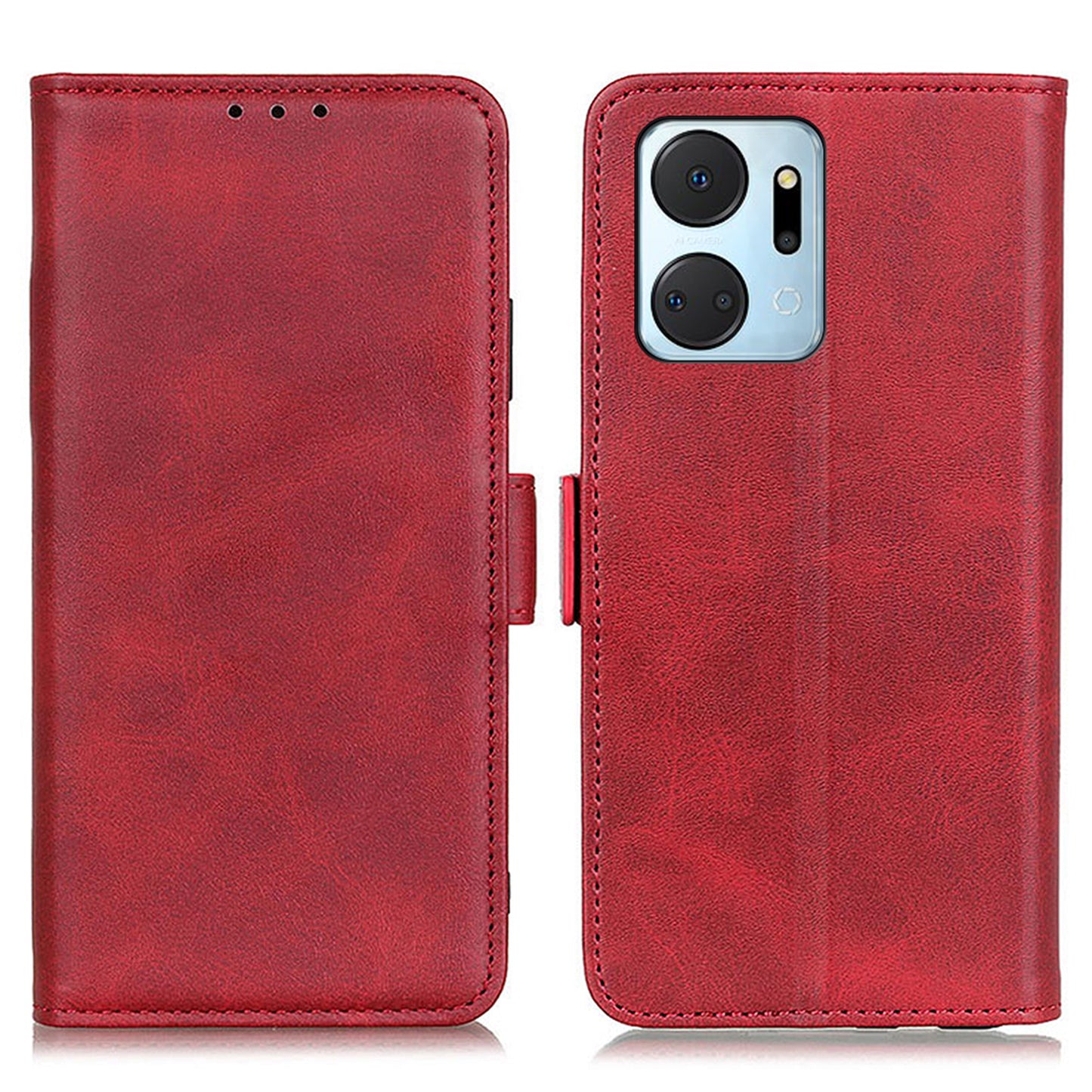 For Honor X7a 5G Cowhide Texture Phone Leather Cover Wallet Stand Phone Case