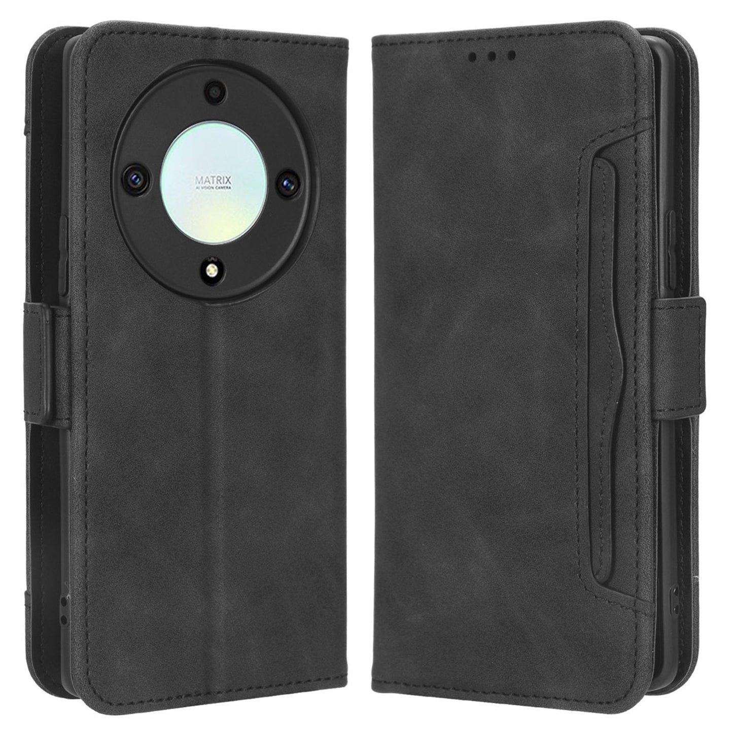 For Honor X9a 5G / X40 5G / Magic5 Lite 5G Leather Phone Case Stand Wallet Multiple Card Holder Phone Cover
