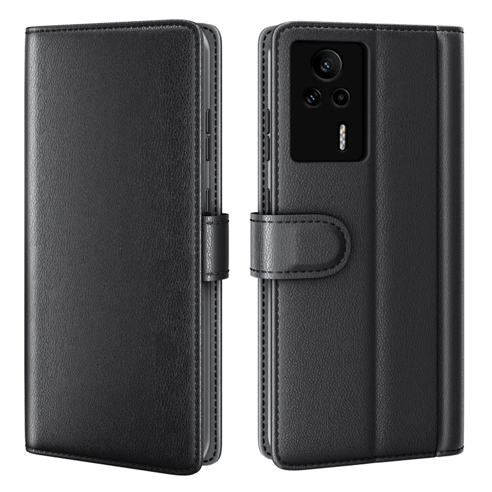For Xiaomi Redmi K60E 5G Phone Case Genuine Split Leather Folio Stand Wallet Flip Protective Cover