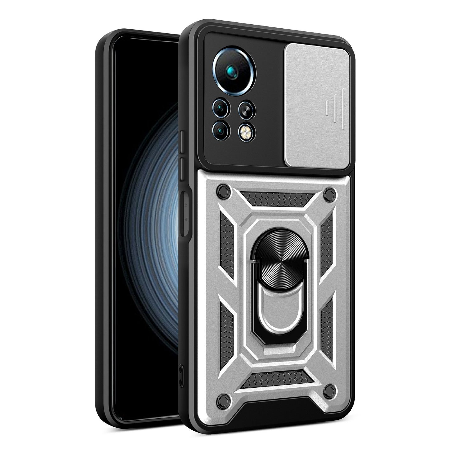 For Infinix Note 11 Sliding Camera Cover Design Phone Case Kickstand Shockproof Mobile Phone Cover