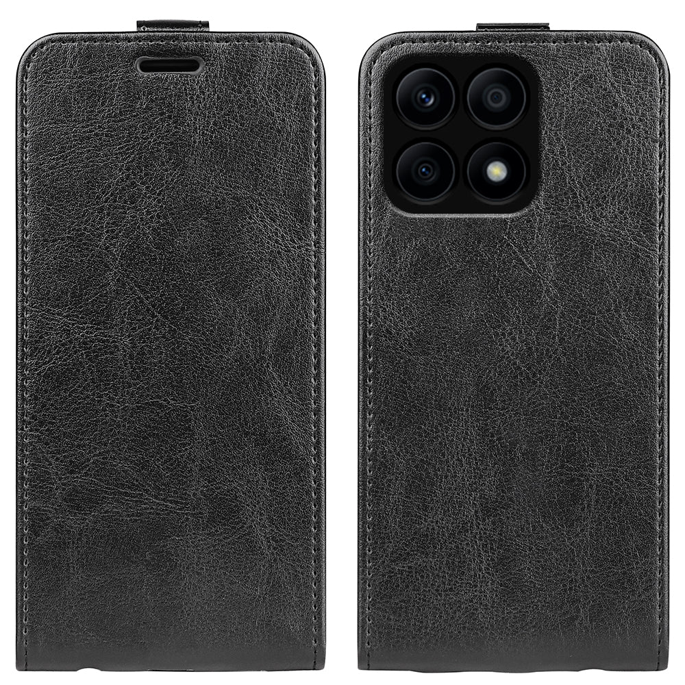 For Honor X8a 4G Crazy Horse Texture Card Holder Vertical Flip Phone Case Leather Protective Cover