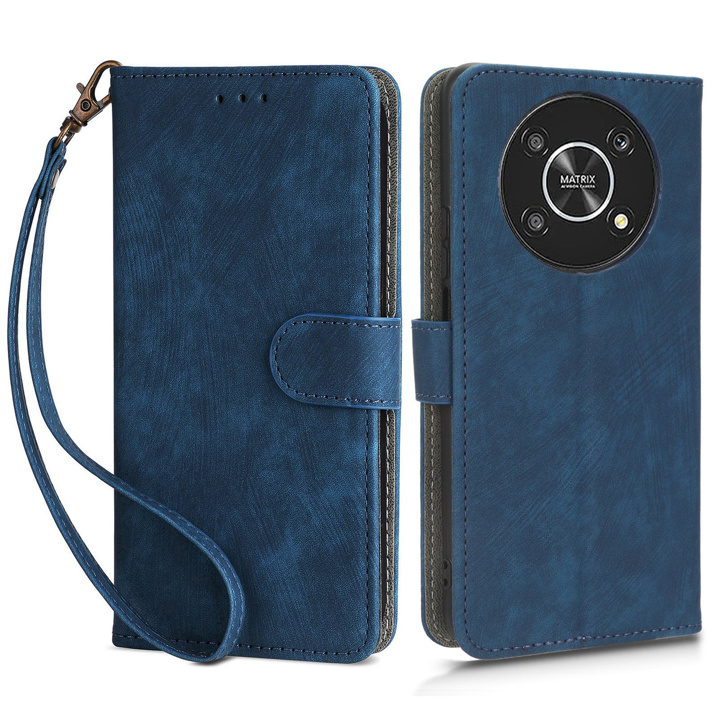 For Honor Magic4 Lite 5G / X9 5G / X30 5G Phone Bag Case RFID Blocking Wallet Leather Stand Phone Cover with Strap