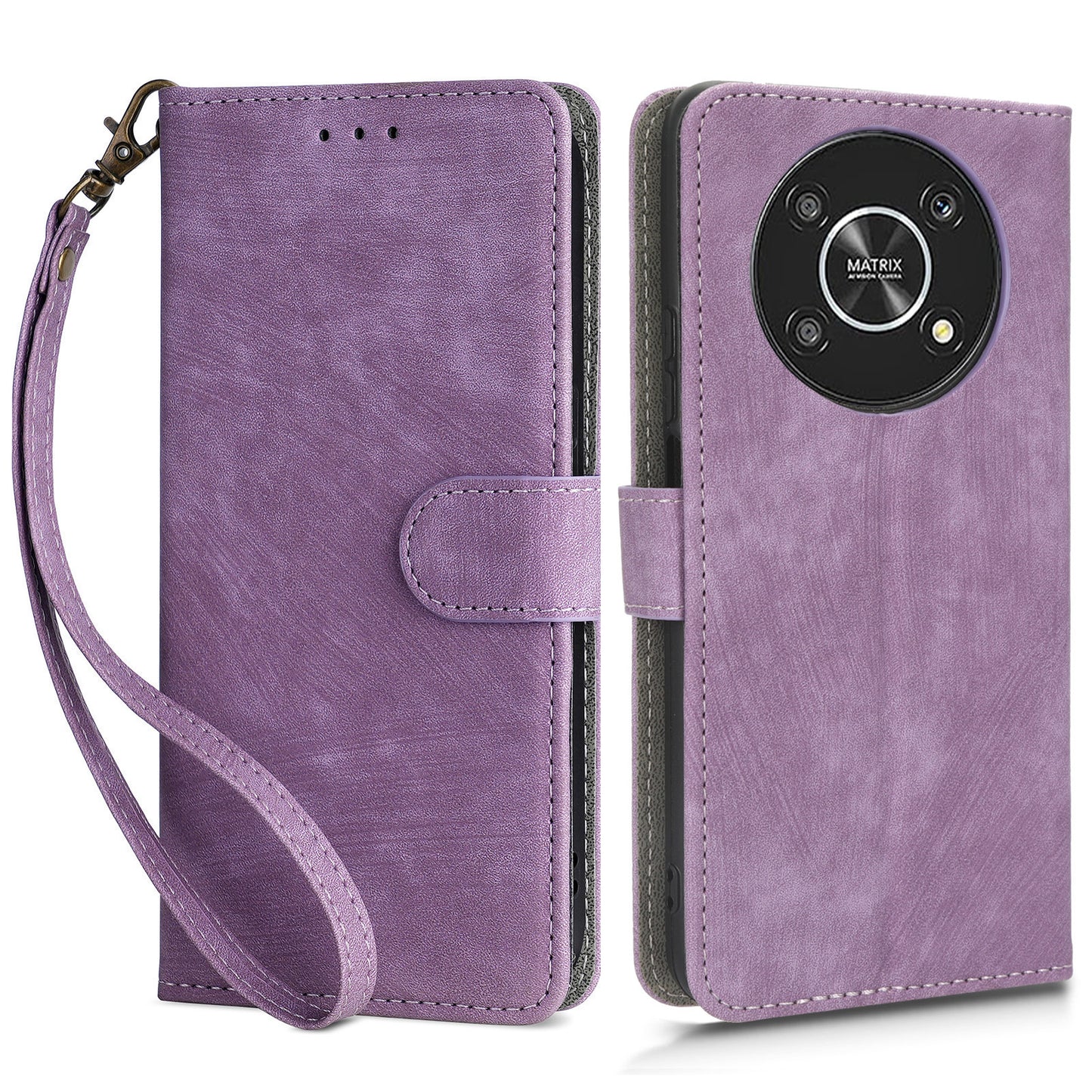 For Honor Magic4 Lite 5G / X9 5G / X30 5G Phone Bag Case RFID Blocking Wallet Leather Stand Phone Cover with Strap