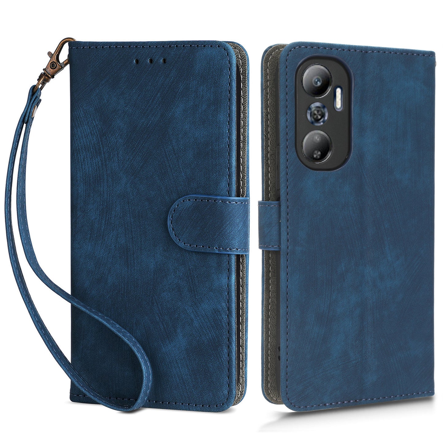 For Infinix Hot 20 4G X6826 / X6826B / X6826C Phone Case RFID Blocking Wallet Shockproof Leather Stand Cover with Strap