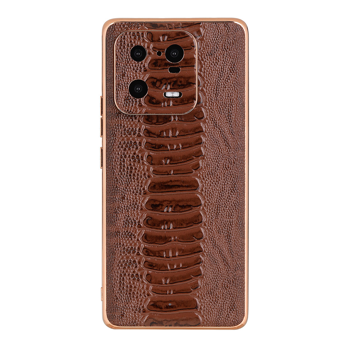 For Xiaomi 13 Pro 5G Crocodile Texture Genuine Cow Leather Coated PC+TPU Case Electroplating Cover
