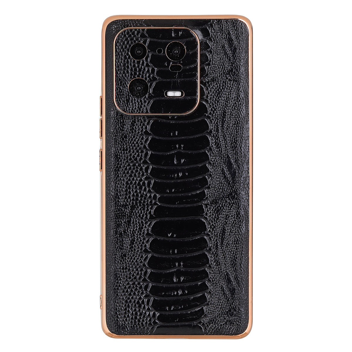 For Xiaomi 13 Pro 5G Crocodile Texture Genuine Cow Leather Coated PC+TPU Case Electroplating Cover