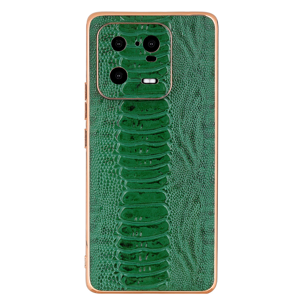 For Xiaomi 13 Pro 5G Crocodile Texture Genuine Cow Leather Coated PC+TPU Case Electroplating Cover