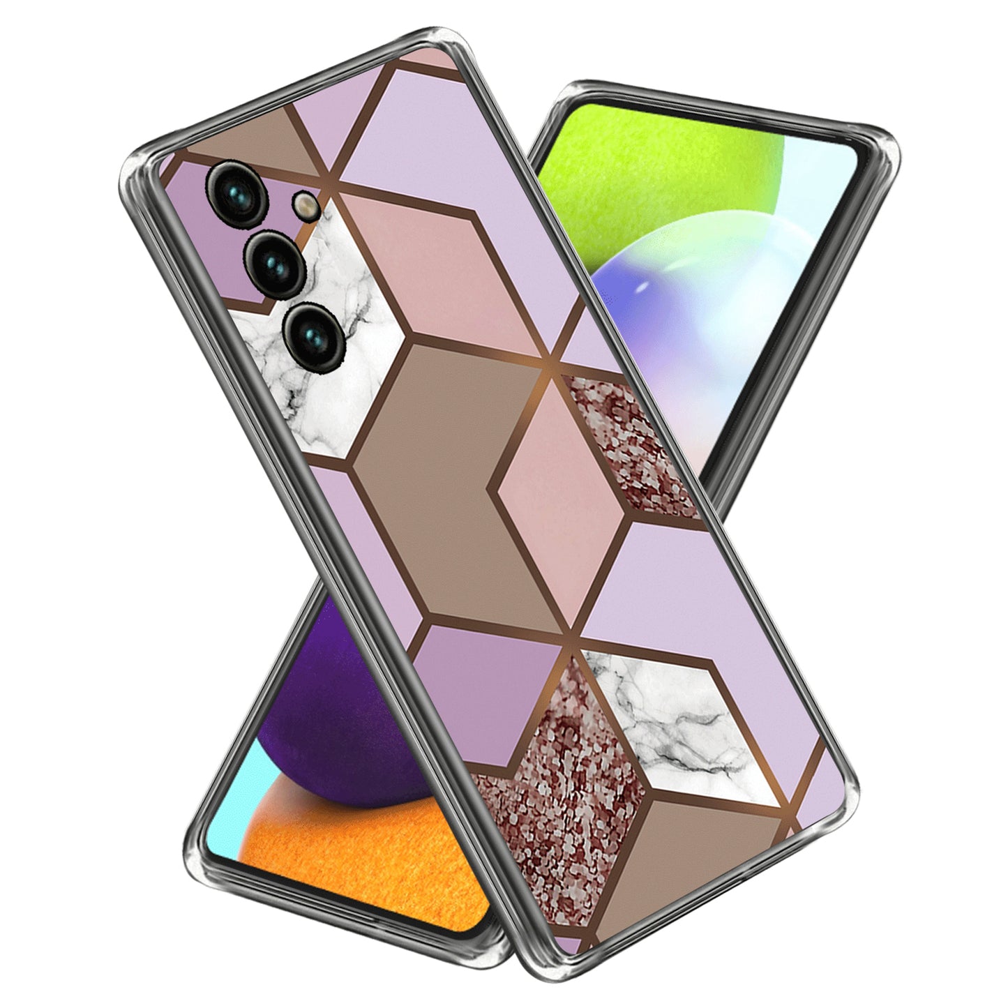 For Samsung Galaxy A34 5G Phone Case Abstract Marble Printed IMD TPU Protective Cover