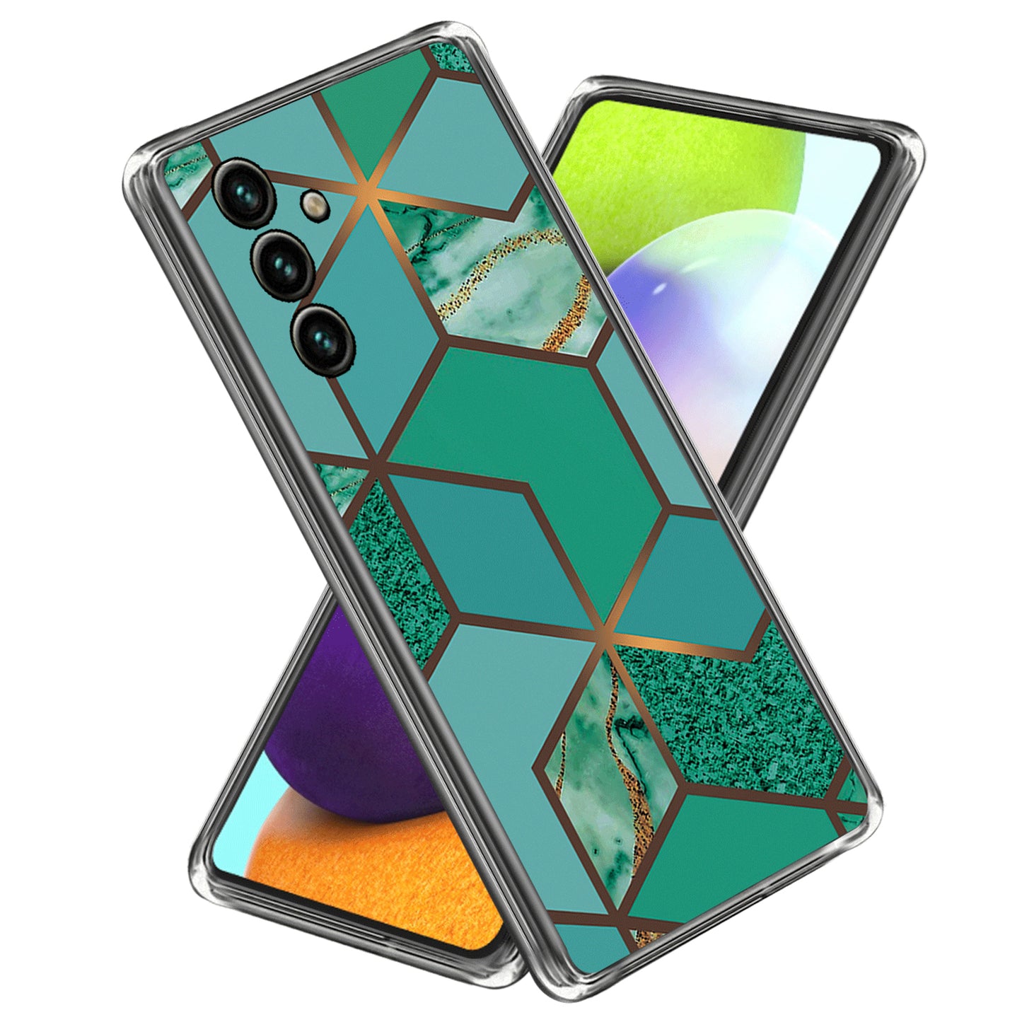 For Samsung Galaxy A34 5G Phone Case Abstract Marble Printed IMD TPU Protective Cover