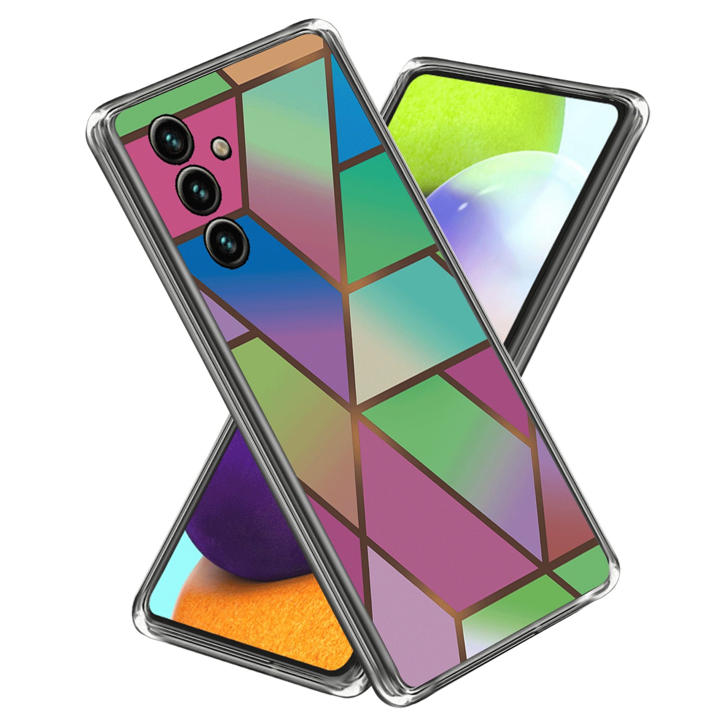 For Samsung Galaxy A34 5G Phone Case Abstract Marble Printed IMD TPU Protective Cover