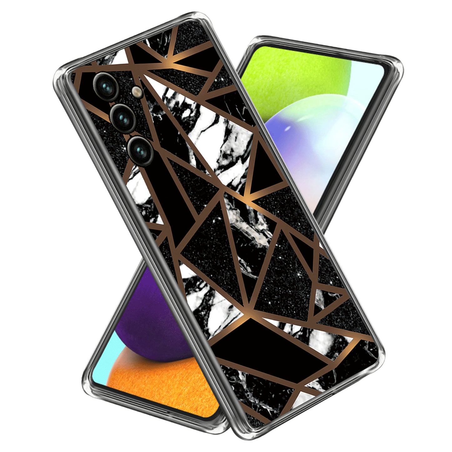 For Samsung Galaxy A34 5G Phone Case Abstract Marble Printed IMD TPU Protective Cover