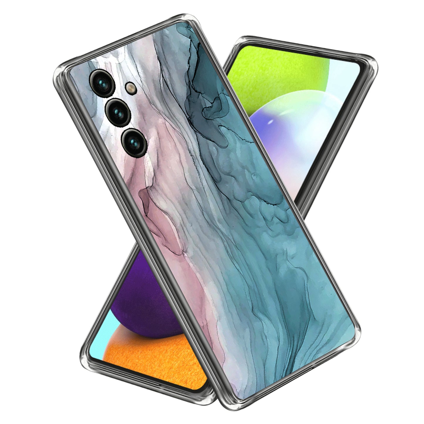 For Samsung Galaxy A34 5G Phone Case Abstract Marble Printed IMD TPU Protective Cover