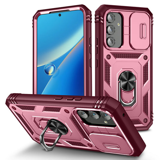 For Samsung Galaxy A54 5G PC TPU Case Kickstand Shockproof Cover with Card Slot, Lens Guard