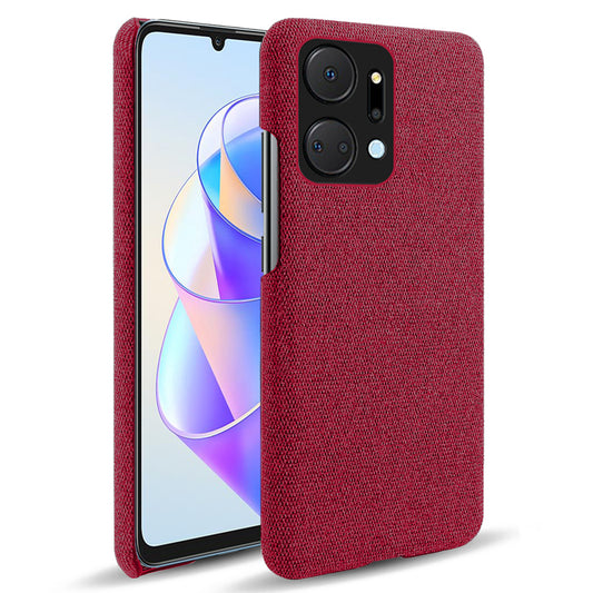 For Honor X7a 5G Cloth Coated PC Phone Case Solid Color Anti-scratch Hard Cell Phone Cover