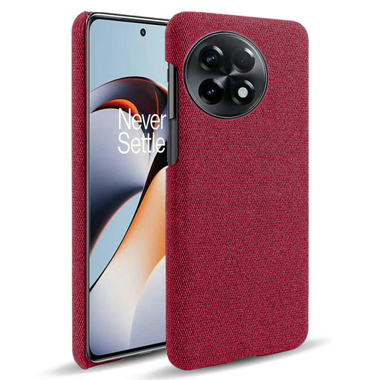 Cloth Texture Smartphone Cover for OnePlus 11R 5G / Ace 2 5G , Solid Color Hard PC+Cloth Anti-scratch Case
