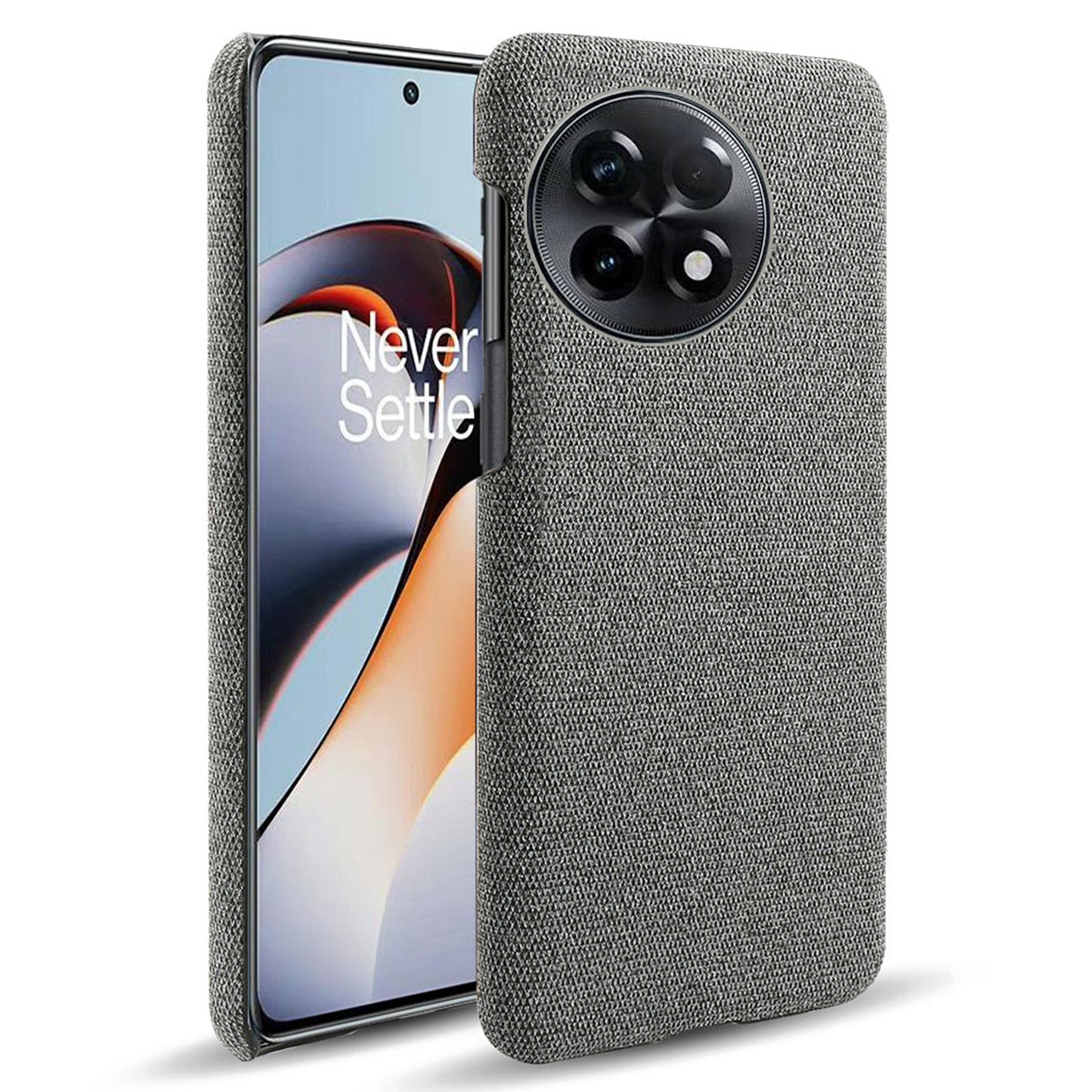 Cloth Texture Smartphone Cover for OnePlus 11R 5G / Ace 2 5G , Solid Color Hard PC+Cloth Anti-scratch Case
