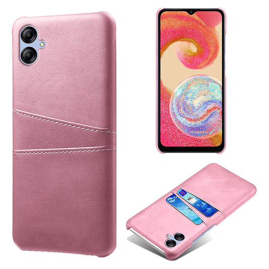 For Samsung Galaxy A04e 4G / M04 4G / F04 4G Smartphone Cover Dual Card Slots PC+PU Leather Phone Case