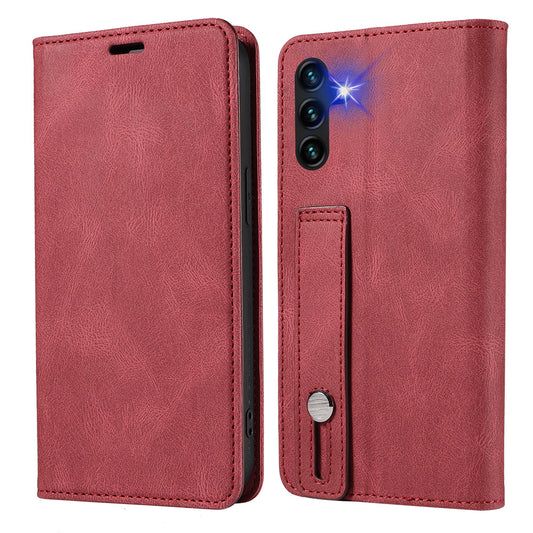 For Samsung Galaxy A34 5G Wallet Magnetic Phone Cover Wristband Leather Phone Stand Case