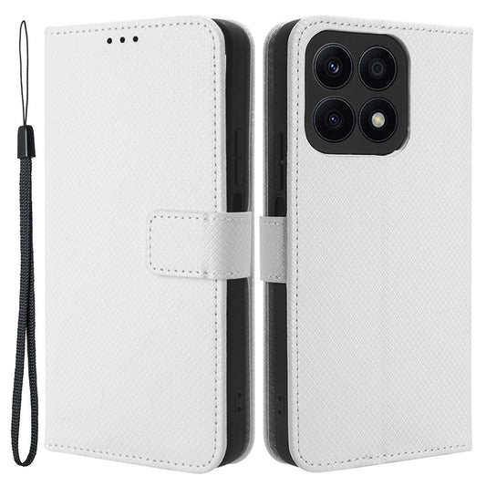 For Honor X8a 4G Wallet Phone Case Diamond Texture PU Leather Magnetic Flip Stand Cover