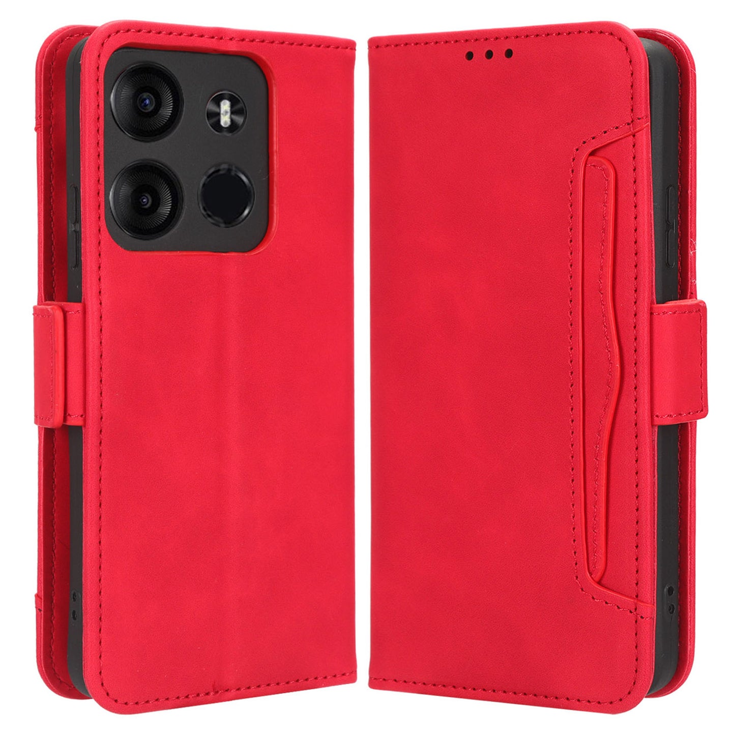 For Tecno Spark Go 2023 4G Wallet Case with Multiple Card Holder PU Leather Stand Flip Phone Cover
