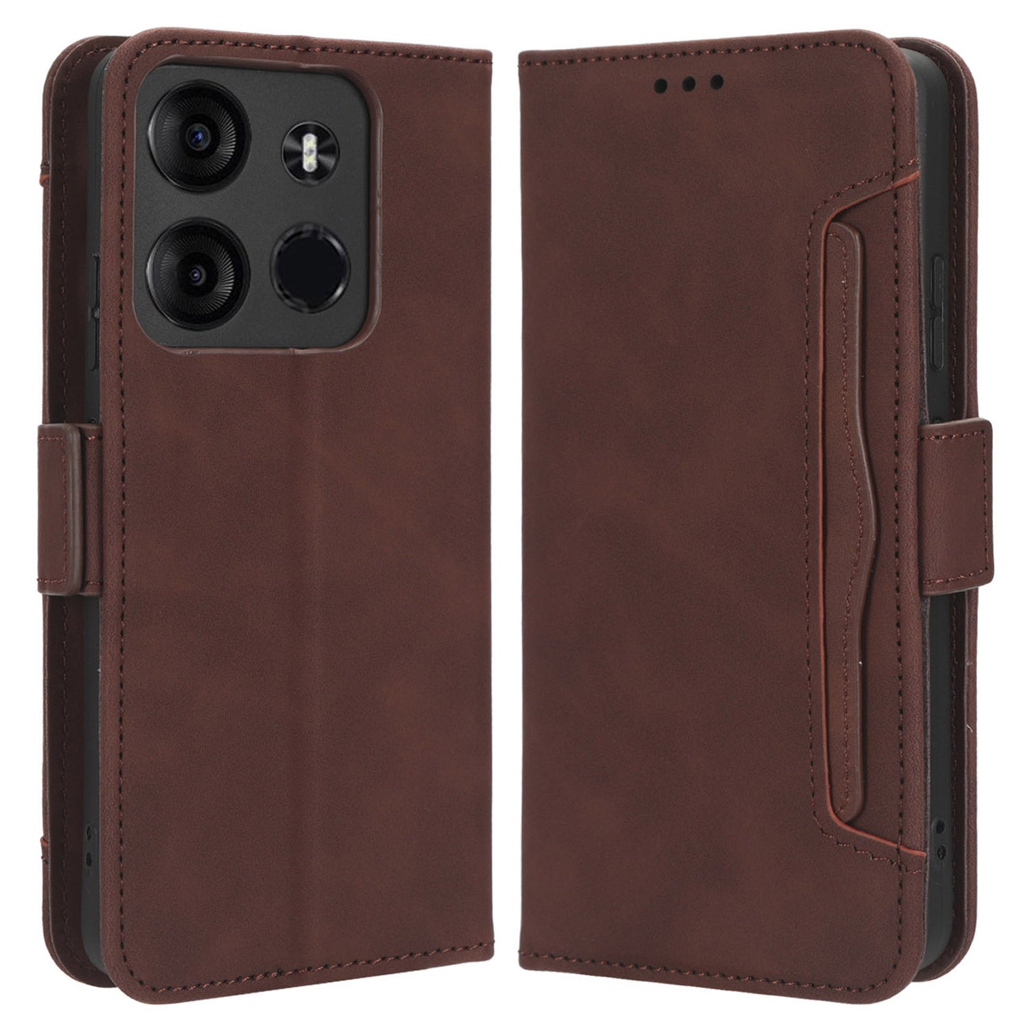 For Tecno Spark Go 2023 4G Wallet Case with Multiple Card Holder PU Leather Stand Flip Phone Cover
