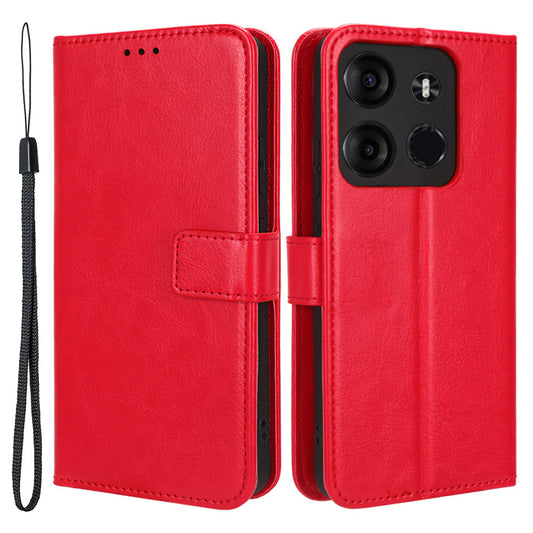 For Tecno Spark Go 2023 4G PU Leather Wallet Phone Case Crazy Horse Texture Flip Stand Cover