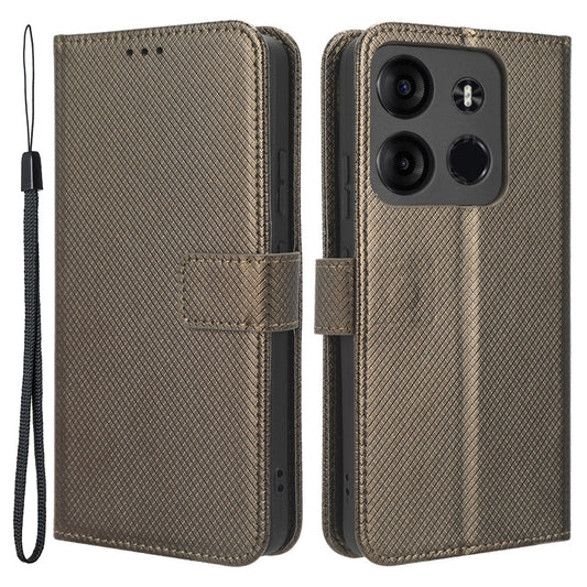 For Tecno Spark Go 2023 4G Flip Wallet Case PU Leather Diamond Texture Stand Magnetic Phone Cover
