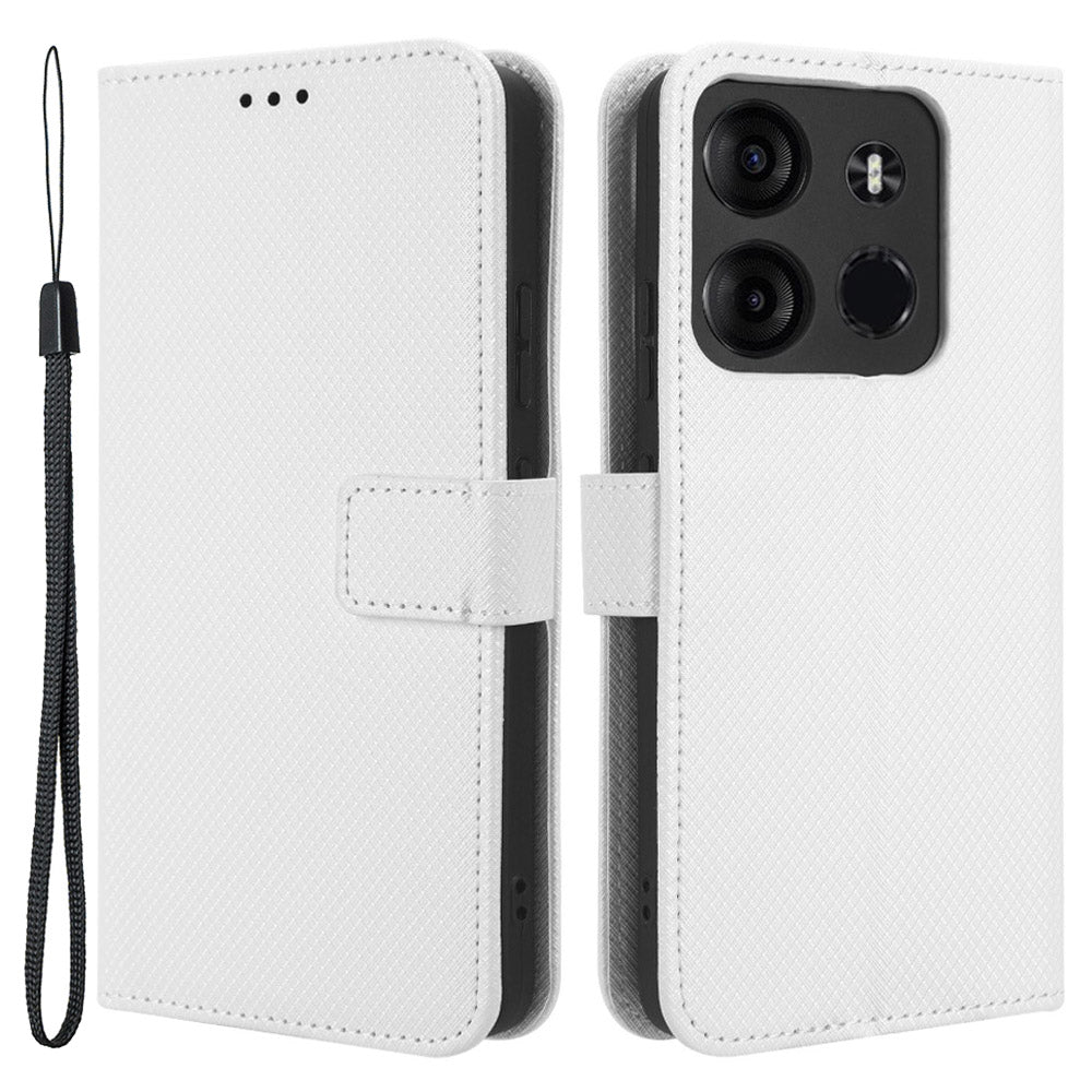 For Tecno Spark Go 2023 4G Flip Wallet Case PU Leather Diamond Texture Stand Magnetic Phone Cover