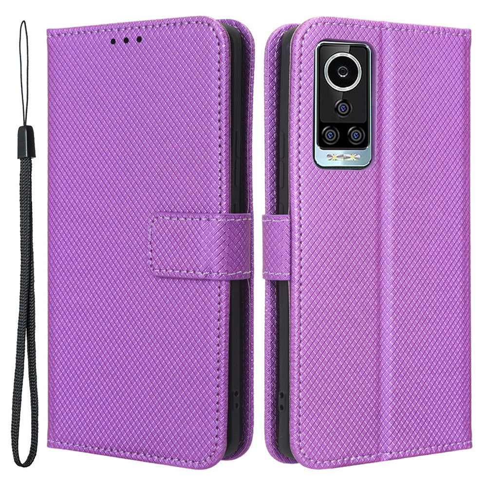 For BLU Bold N2 PU Leather Wallet Shockproof Cover Diamond Texture Phone Stand Case