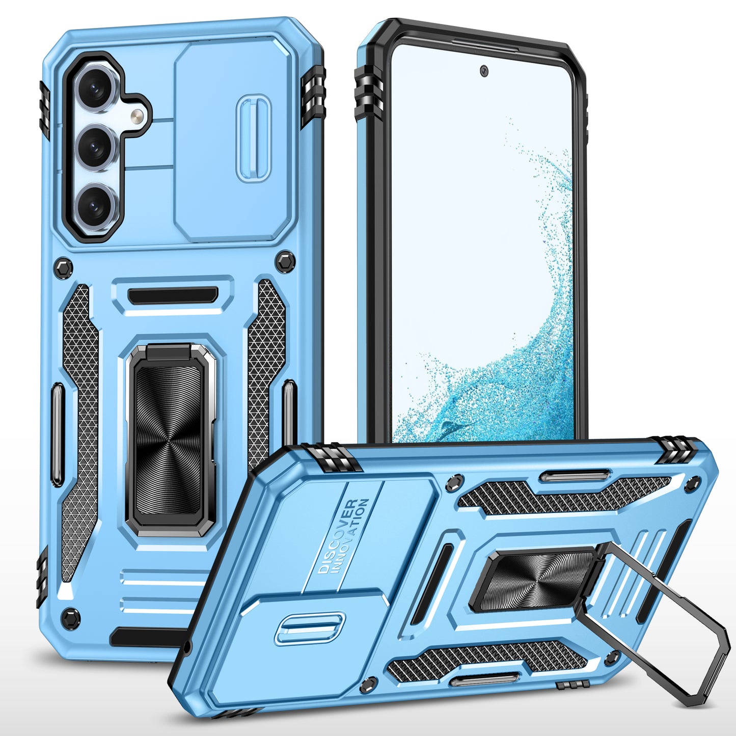 Armor Series Phone Case for Samsung Galaxy A54 5G , PC + TPU Shockproof Phone Cover Kickstand