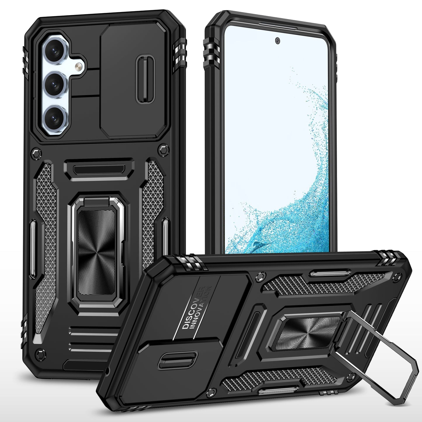 Armor Series Phone Case for Samsung Galaxy A54 5G , PC + TPU Shockproof Phone Cover Kickstand