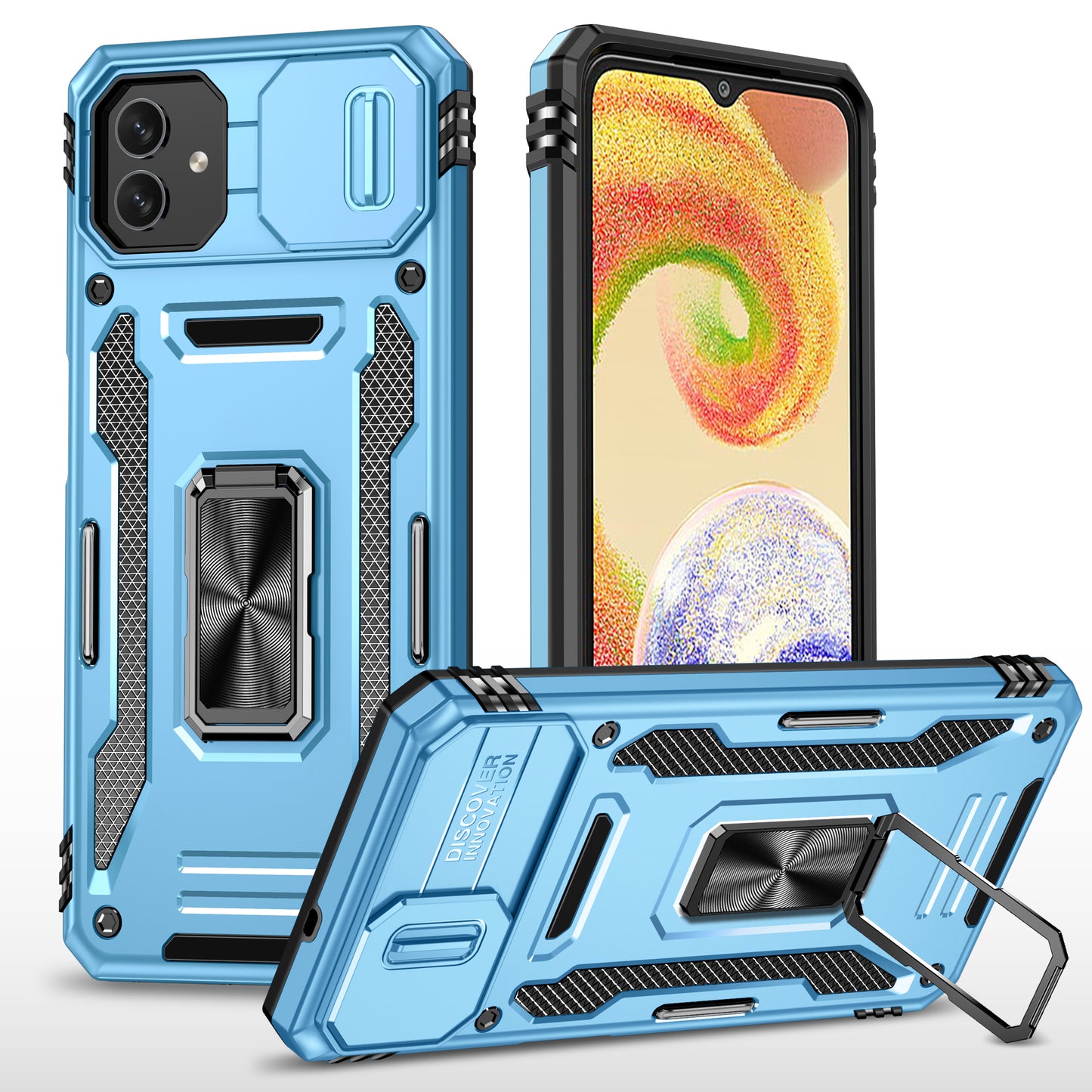 Shockproof Phone Case for Samsung Galaxy A04 4G (164.4 x 76.3 x 9.1 mm) / M13 5G , Armor Series PC + TPU Cover Kickstand