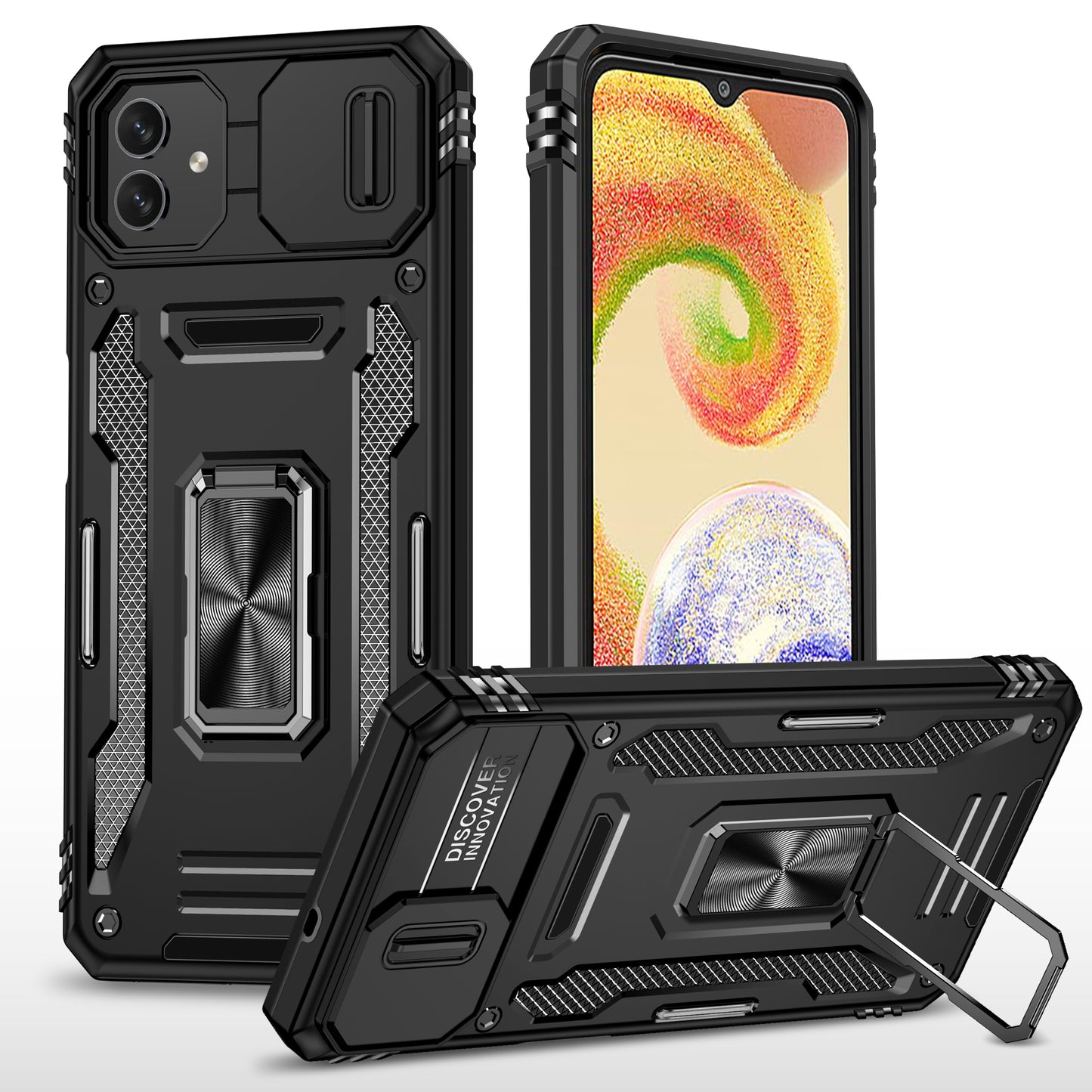 Shockproof Phone Case for Samsung Galaxy A04 4G (164.4 x 76.3 x 9.1 mm) / M13 5G , Armor Series PC + TPU Cover Kickstand