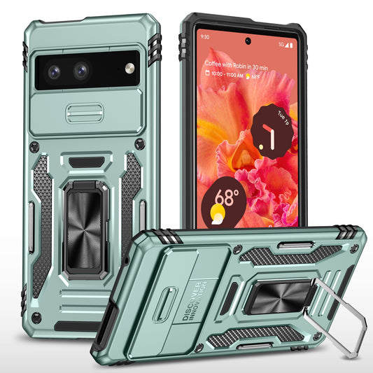 Shockproof Phone Case for Google Pixel 7a , Armor Series PC + TPU Protective Back Cover Kickstand