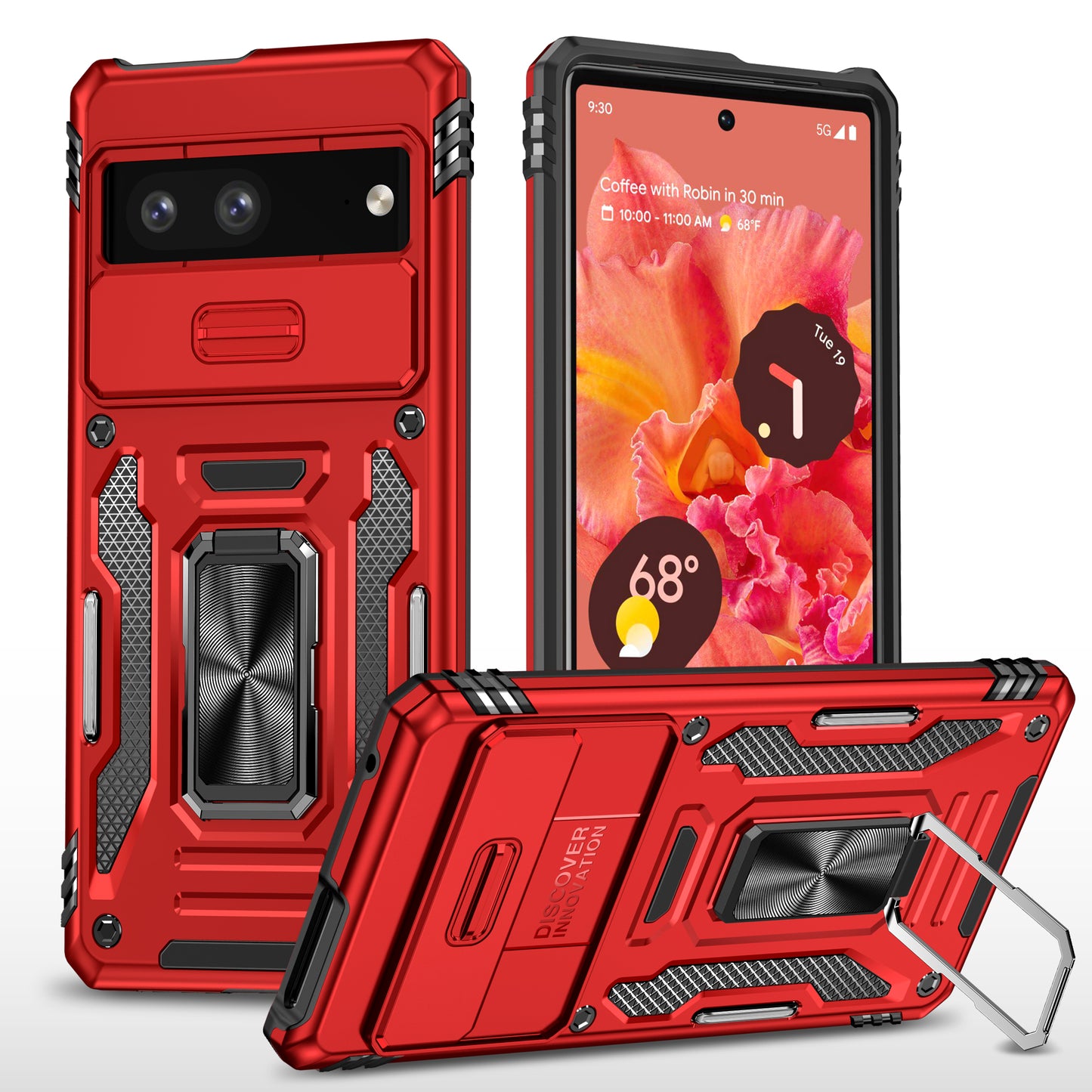 Shockproof Phone Case for Google Pixel 7a , Armor Series PC + TPU Protective Back Cover Kickstand