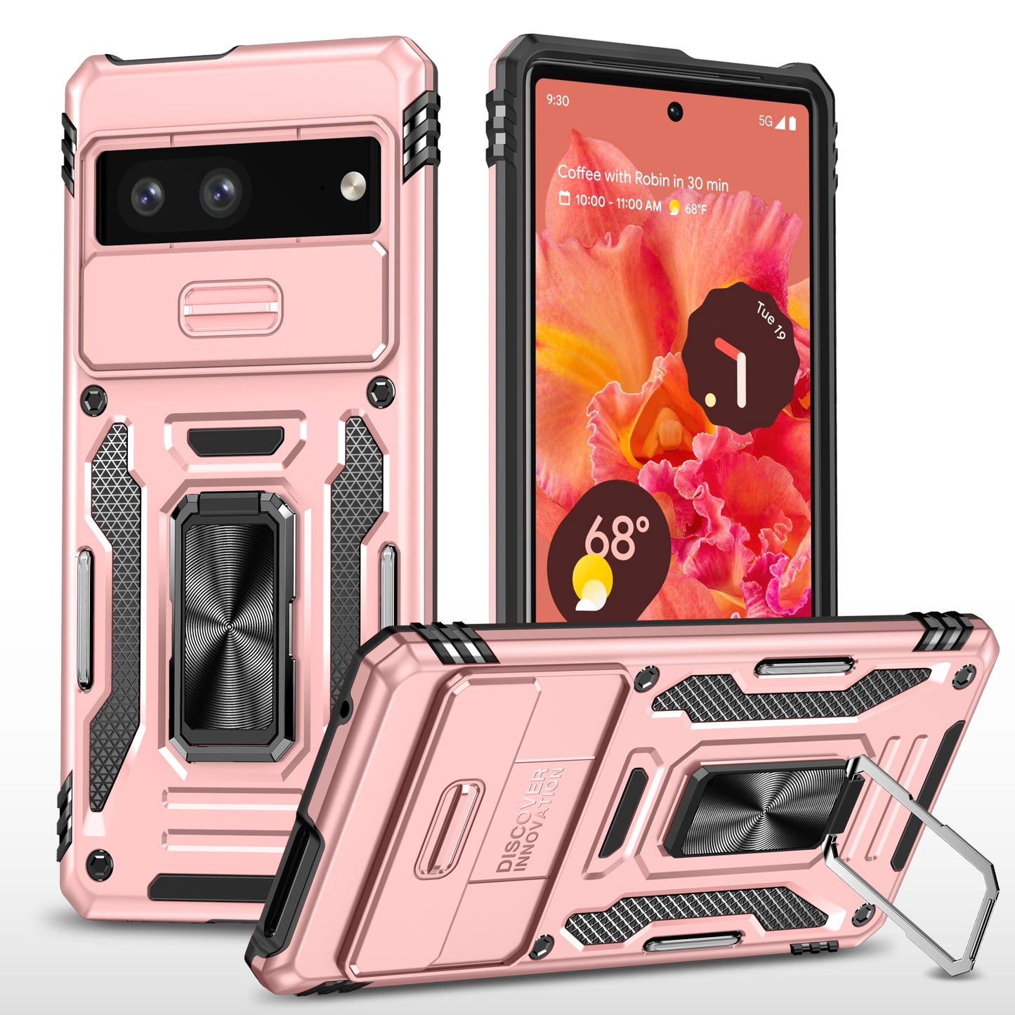 Shockproof Phone Case for Google Pixel 7a , Armor Series PC + TPU Protective Back Cover Kickstand
