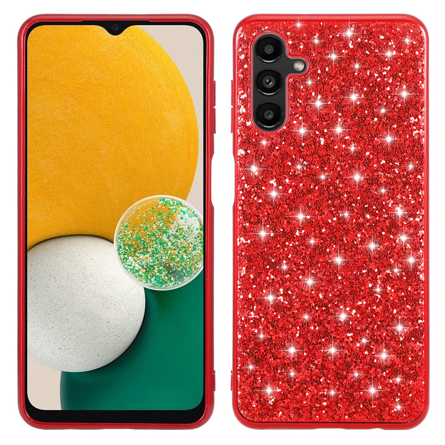 For Samsung Galaxy A34 5G Glitter Phone Case TPU Frame Hard PC Back Electroplating Phone Cover