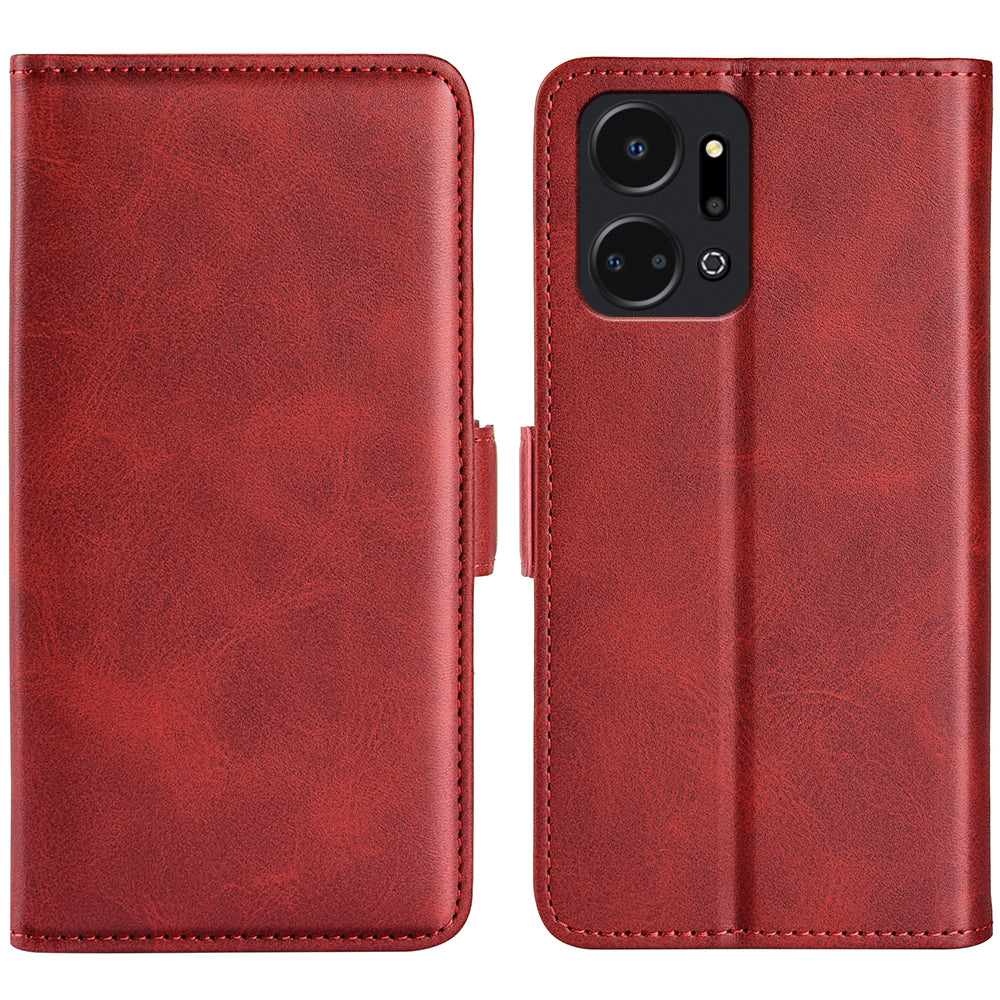 For Honor X7a 4G Phone Case Leather Calf Texture Magnetic Stand Wallet Cell Phone Cover