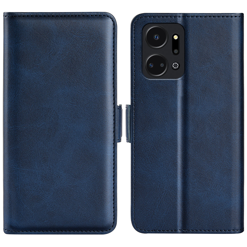 For Honor X7a 4G Phone Case Leather Calf Texture Magnetic Stand Wallet Cell Phone Cover